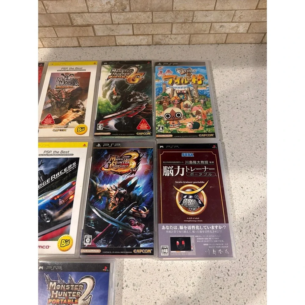 Lot of 9 Japanese PSP Games Monster Hunter Portable 2nd 2nd G 3rd Ridge Racers